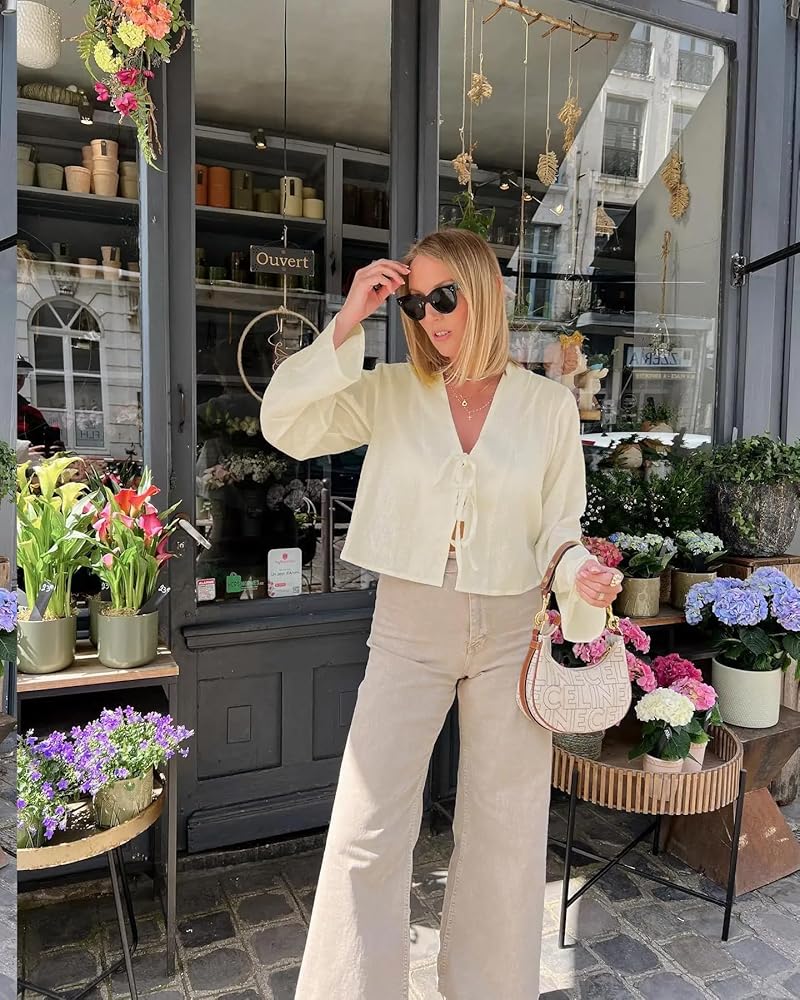 トップス loin. bowtie blouse cotton Taiduosheng Lady White Bowtie Long Sleeve Chiffon Xmas Work